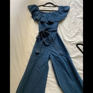 Adorable A. Calen Blue Pin Stripped Jump Suit - Never Worn. Size Small.